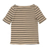 Lauren Ralph Lauren Striped T-Shirt - Small Beige Cotton