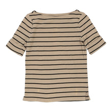  Lauren Ralph Lauren Striped T-Shirt - Small Beige Cotton