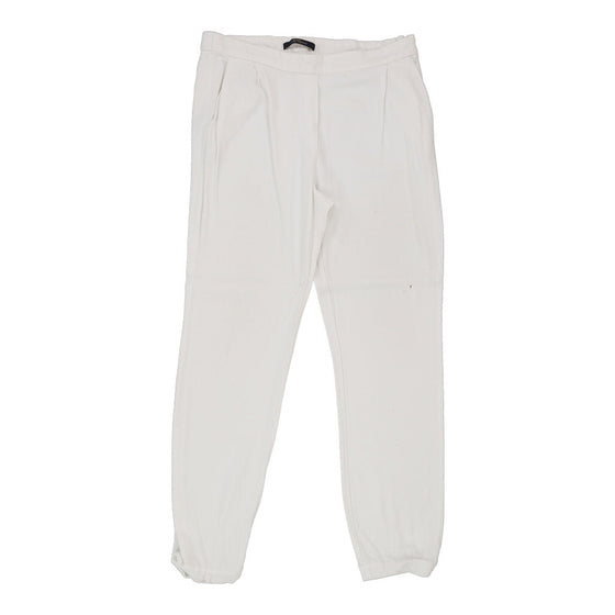 Les Copains Trousers - 30W UK 10 White Viscose Blend