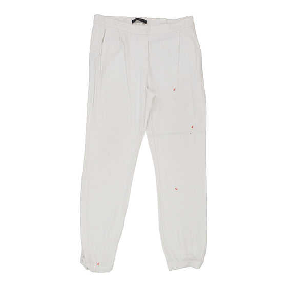 Les Copains Trousers - 30W UK 10 White Viscose Blend