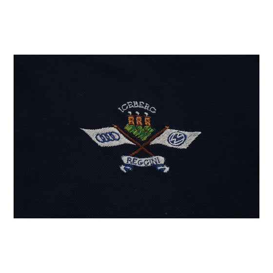 Reggini Iceberg Embroidered Polo Shirt - XL Navy Cotton