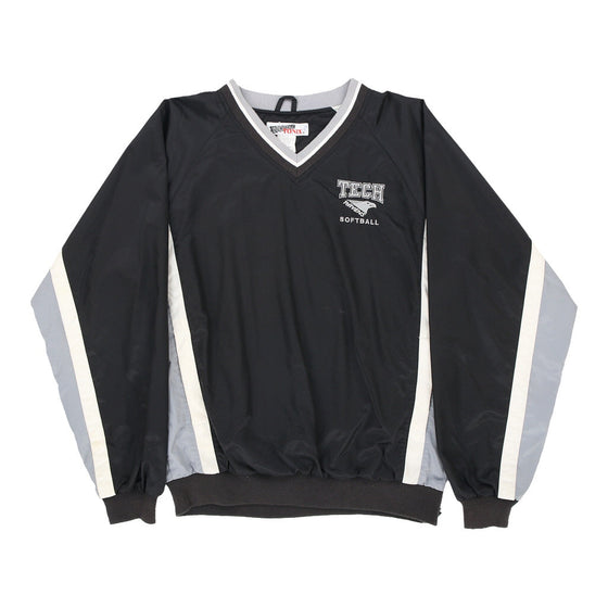 Black Windbreaker V-Neck Pullover - XL