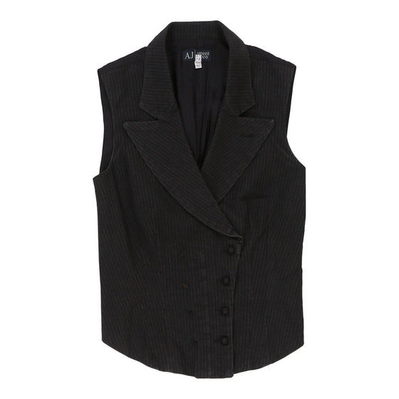 Armani Jeans Waistcoat - Small Black Cotton Blend