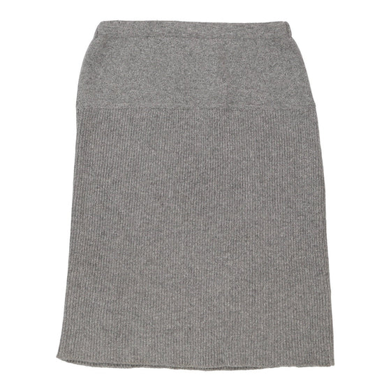 Iceberg Midi Skirt - Large Grey Wool Blend