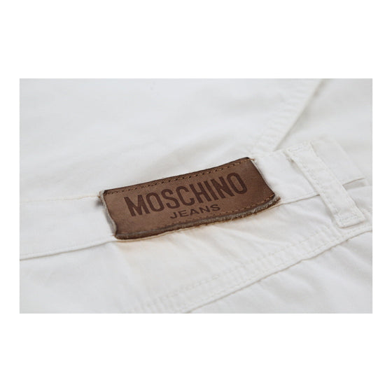 Moschino Jeans Trousers - 32W UK 10 Cream Cotton Blend