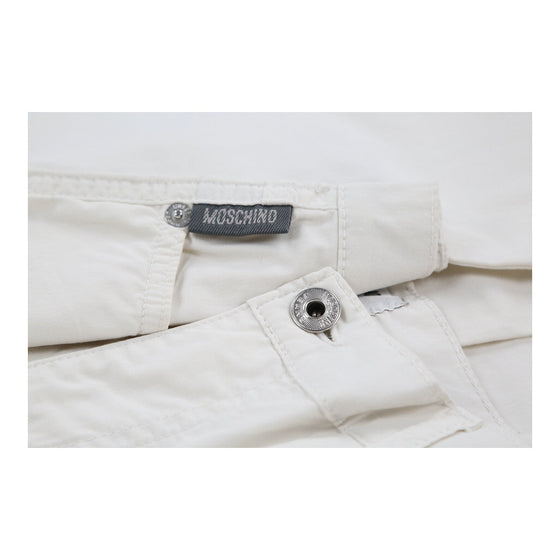 Moschino Jeans Trousers - 32W UK 10 Cream Cotton Blend