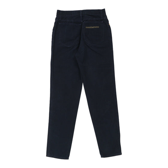 Roccobarocco Trousers - 28W UK 10 Navy Cotton