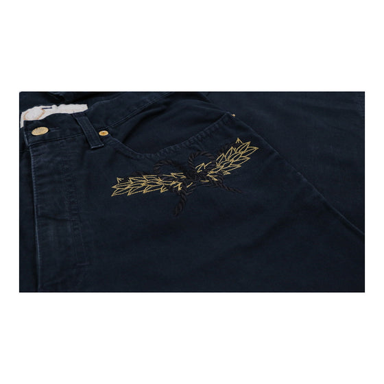 Roccobarocco Trousers - 28W UK 10 Navy Cotton