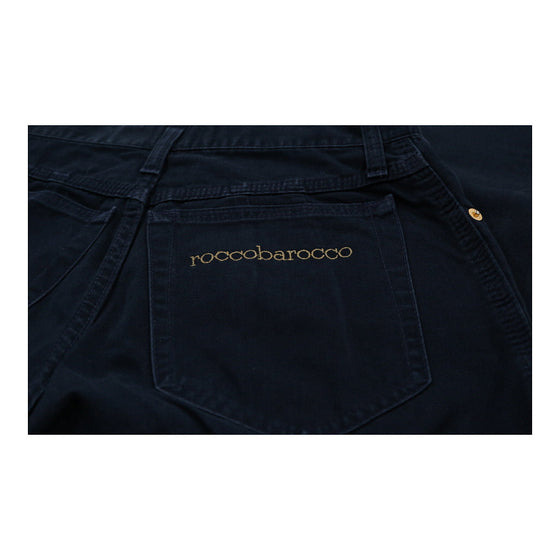 Roccobarocco Trousers - 28W UK 10 Navy Cotton