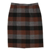 Valentino Checked Midi Skirt - 31W UK 12 Grey Wool Blend