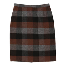  Valentino Checked Midi Skirt - 31W UK 12 Grey Wool Blend