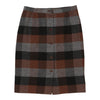 Valentino Checked Midi Skirt - 31W UK 12 Grey Wool Blend