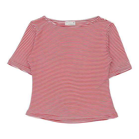 Evidence Striped T-Shirt - Large Red Polyester t-shirt Evidence   