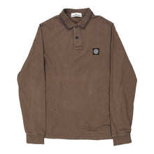  Vintage brown Stone Island Long Sleeve Polo Shirt - mens x-large