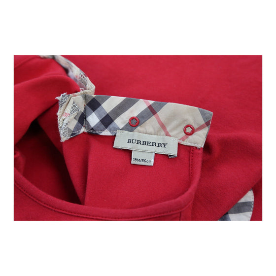 18 Months Burberry Long Sleeve T-Shirt - XS Red Cotton