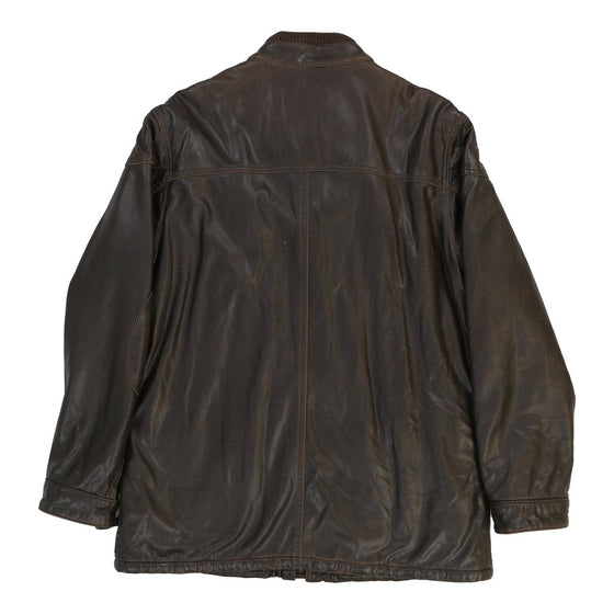 Age 14 Armani Leather Jacket - XL Brown Faux Leather