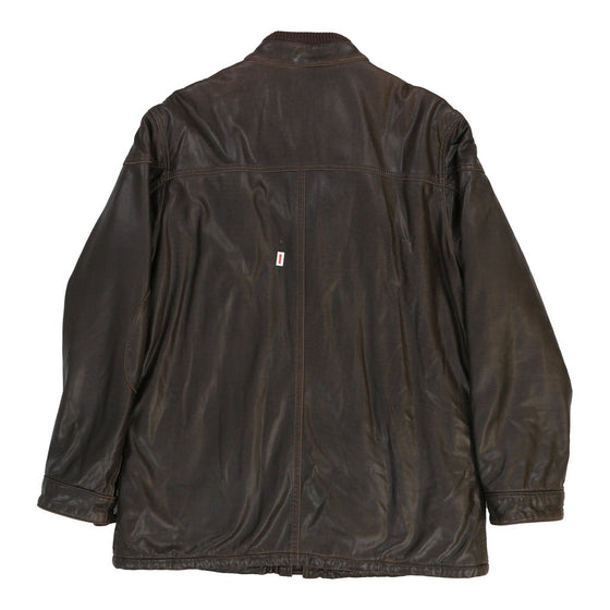 Age 14 Armani Leather Jacket - XL Brown Faux Leather