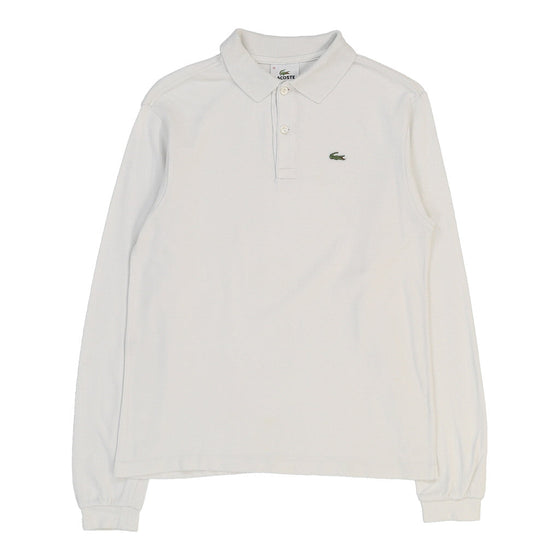 Age 14 Lacoste Long Sleeve Polo Shirt - Medium Grey Cotton