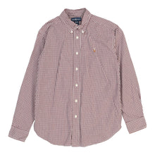  Age 9-11 Ralph Lauren Checked Shirt - Medium Burgundy Cotton