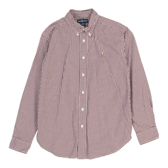 Age 9-11 Ralph Lauren Checked Shirt - Medium Burgundy Cotton