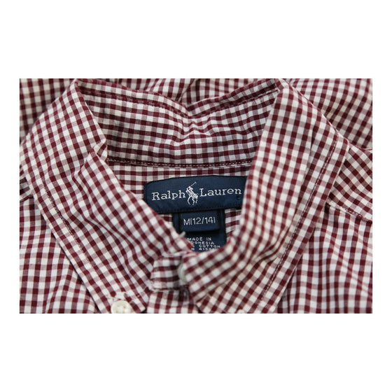 Age 9-11 Ralph Lauren Checked Shirt - Medium Burgundy Cotton