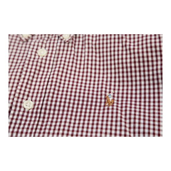 Age 9-11 Ralph Lauren Checked Shirt - Medium Burgundy Cotton