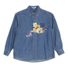 Age 9-10 Winnie the Pooh Emmanuel Schvili Cartoon Denim Shirt - Medium Blue Cotton