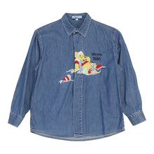  Age 9-10 Winnie the Pooh Emmanuel Schvili Cartoon Denim Shirt - Medium Blue Cotton