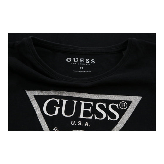 Age 12 Guess T-Shirt - Small Black Cotton