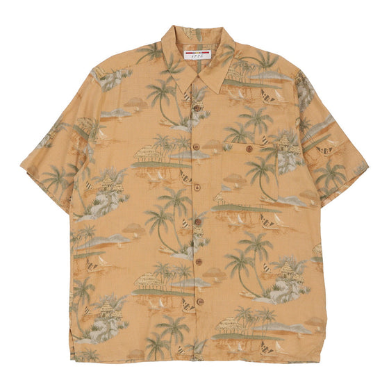 Vintage yellow 1775 Hawaiian Shirt - mens x-large