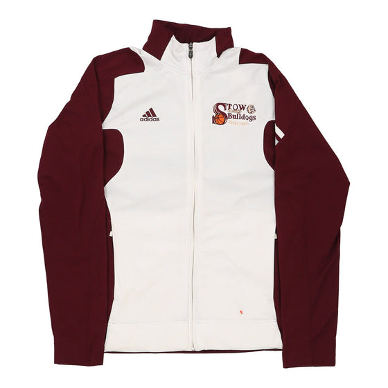 Vintage white Stow Lady Bulldogs Basketball Adidas Track Jacket - womens large