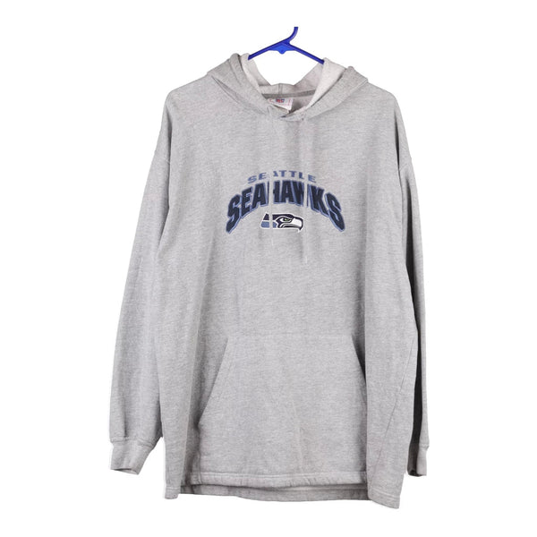 Vintage Seattle Seahawks Nfl Hoodie - Large Grey Cotton