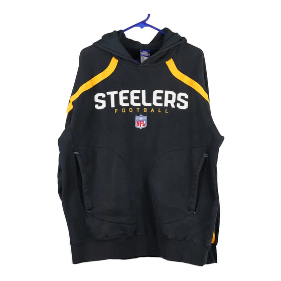 Pittsburgh Steelers Reebok NFL Hoodie - Large Black Cotton Blend