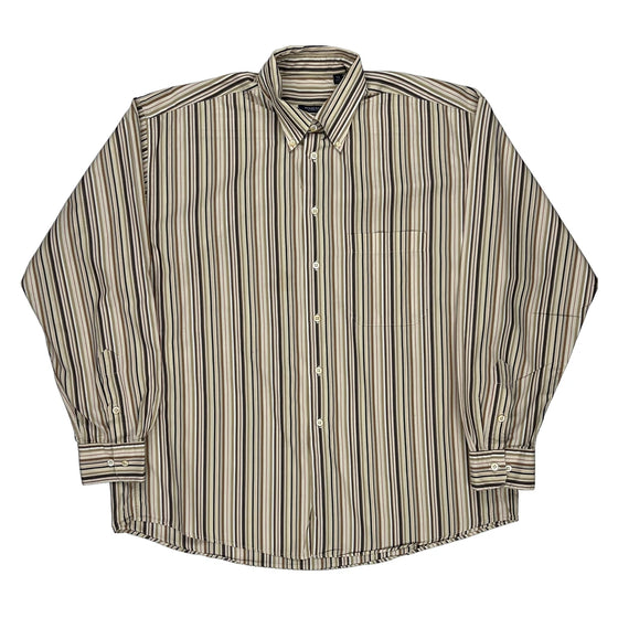 Burberry London Striped Shirt - XL Beige Cotton