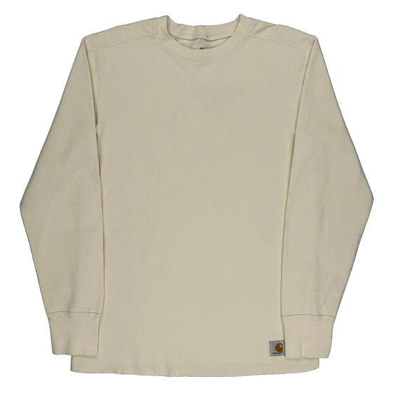 Carhartt Long Sleeve T-Shirt - Large Cream Cotton