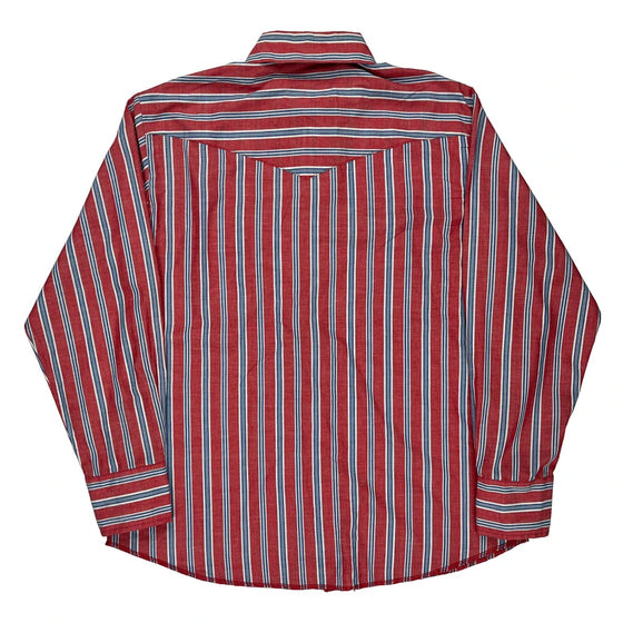 Western Wrangler Striped Shirt - Large Red Cotton