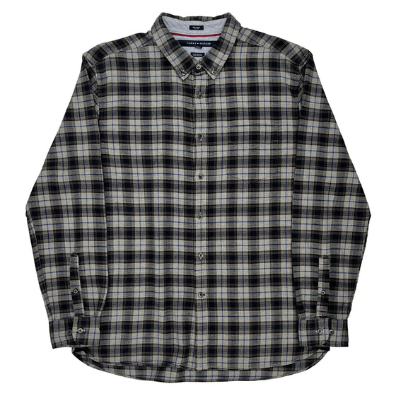 Tommy Hilfiger Checked Shirt - XL Grey Cotton