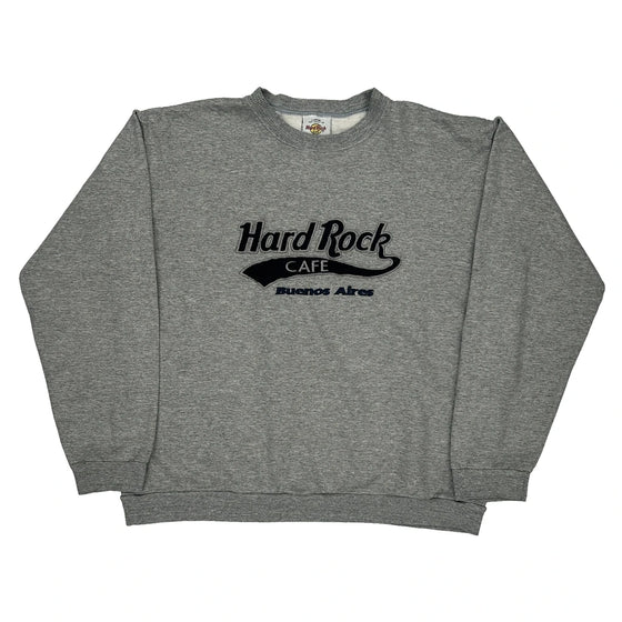 Buenos Aires Hard Rock Cafe Graphic Sweatshirt - Large Grey Cotton