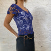 Vintage blue Unbranded Crochet Top - womens medium