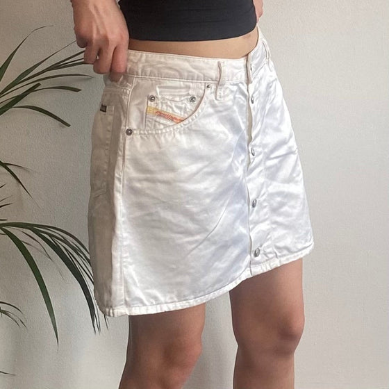 Vintage white Diesel Mini Skirt - womens 30" waist