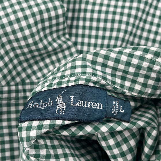 Ralph Lauren Checked Shirt - Large Green Cotton