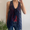 Vintage blue Unbranded Crochet Top - womens medium