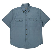  Carhartt Collared Short Sleeve Shirt - Large Blue Cotton