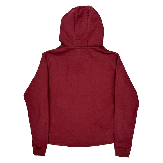 Bear Graphic Patagonia Hoodie - Small Burgundy Cotton Blend