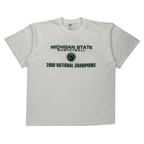 Michigan State Basketball Nike College T-Shirt - XL White Cotton