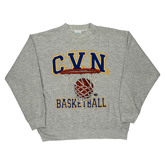 Basketball Tultex Graphic Sweatshirt - Large Grey Cotton Blend