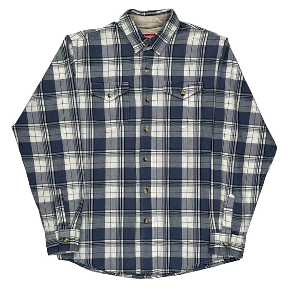 Wrangler Checked Shirt - Medium Navy Cotton