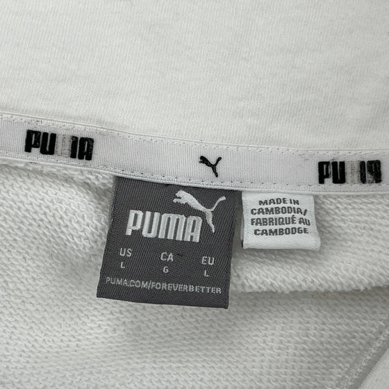 Puma 1/4 Zip - Large White Cotton Blend