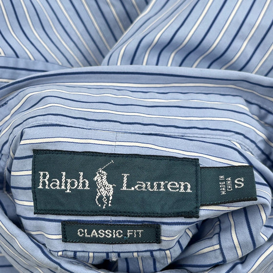 Ralph Lauren Striped Shirt - Small Blue Cotton