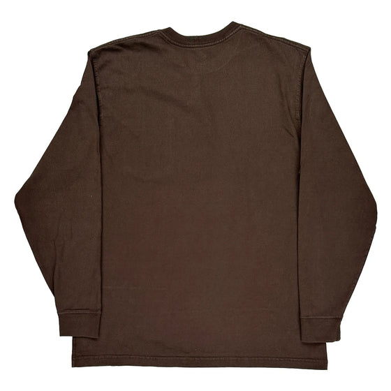 Pocket Carhartt Long Sleeve T-Shirt - Large Brown Cotton